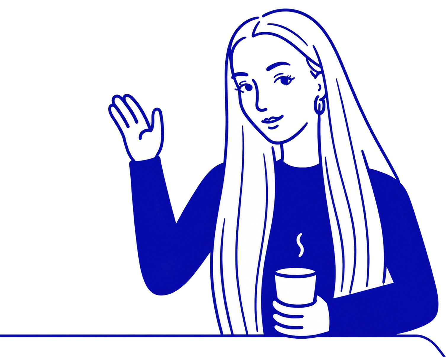 Иллюстрация — Татьяна машет рукой